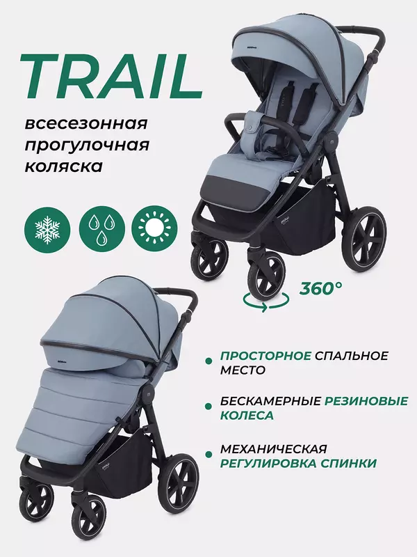 Коляска прогулочная Mowbaby Trail Blue