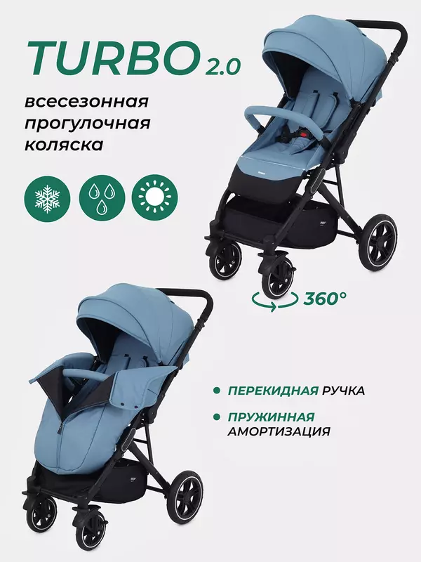 Коляска прогулочная Mowbaby Turbo 2.0 Blue