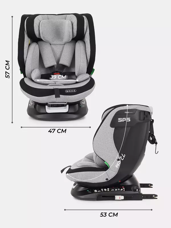 Автокресло Mowbaby Motion isofix (40-150 см) Light grey